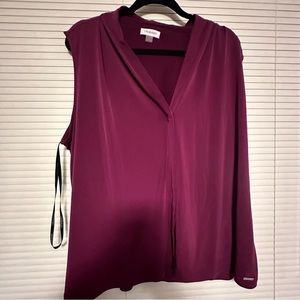 Calvin Klein stretch jersey sleeveless blouse 2x